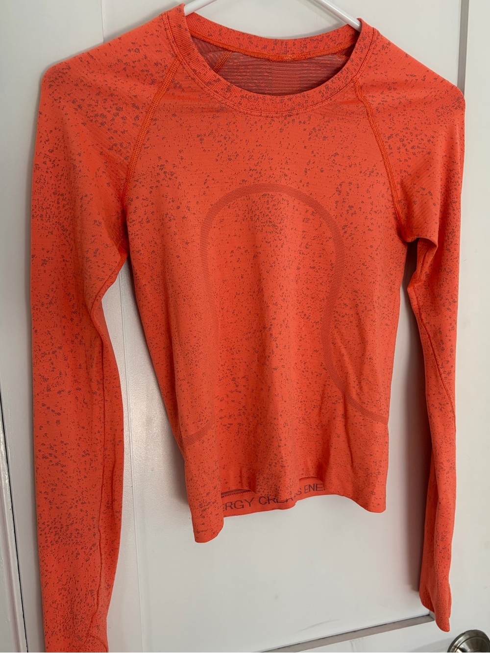 36. Size 2 LULULEMON Orange Longsleeve Swiftly Race Length